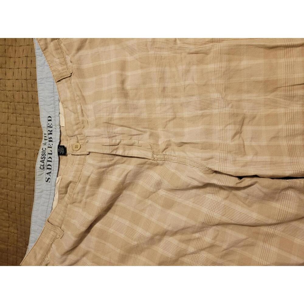 SaddleBred Classic Fit Shorts Men’s 40W Tan Plaid 100% Cotton